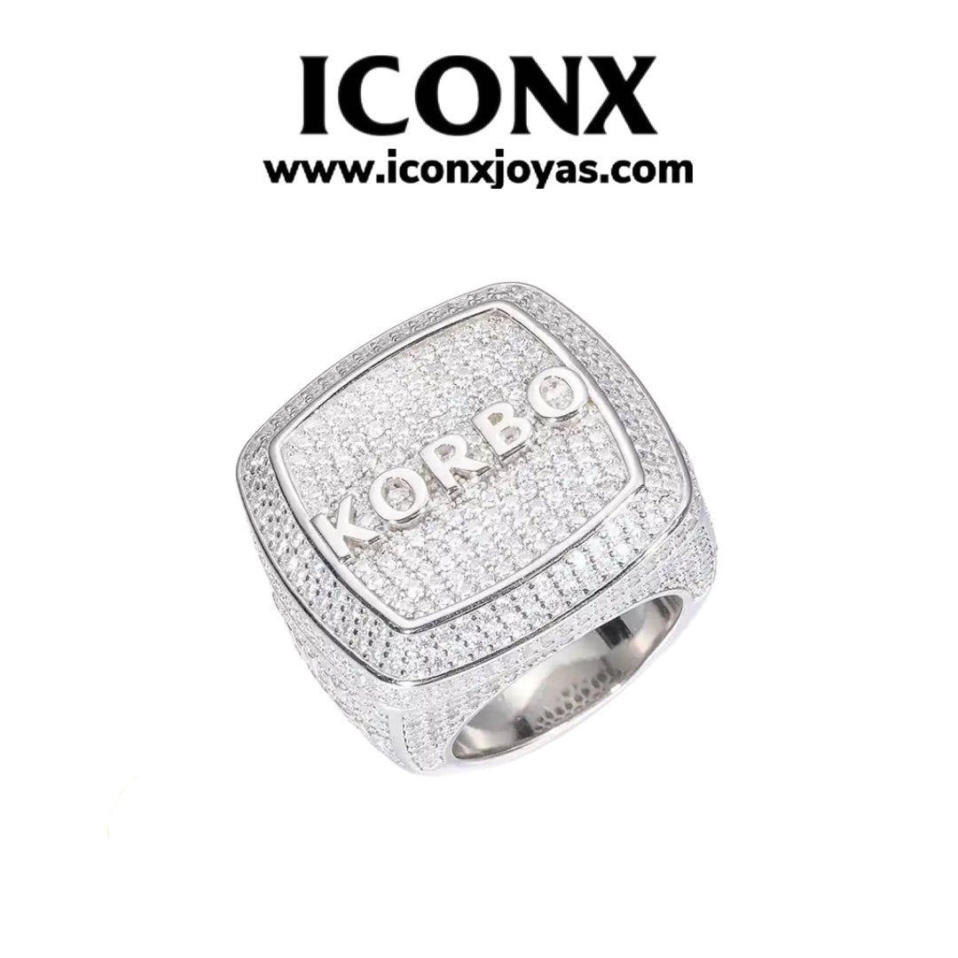ANILLO PERSONALIZADO NOMBRE O SIMBOLO DIAMANTES