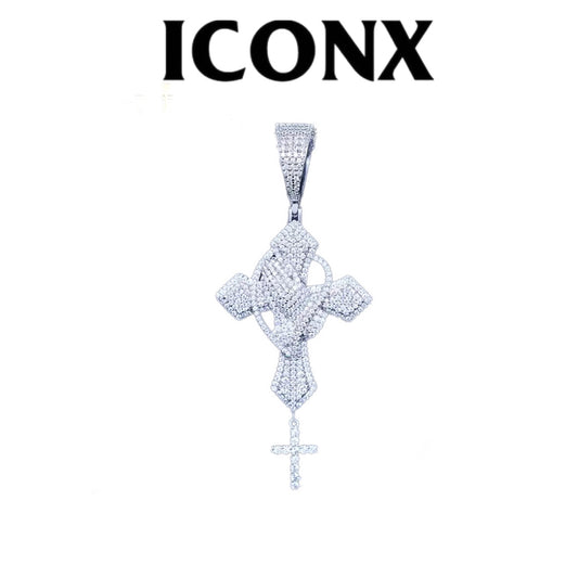 CRUZ DOBLE DIAMANTES DIJE