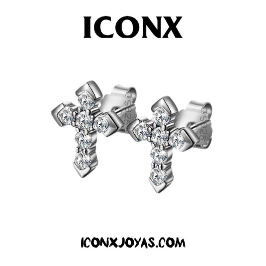 ARETES CRUZ DIAMANTES