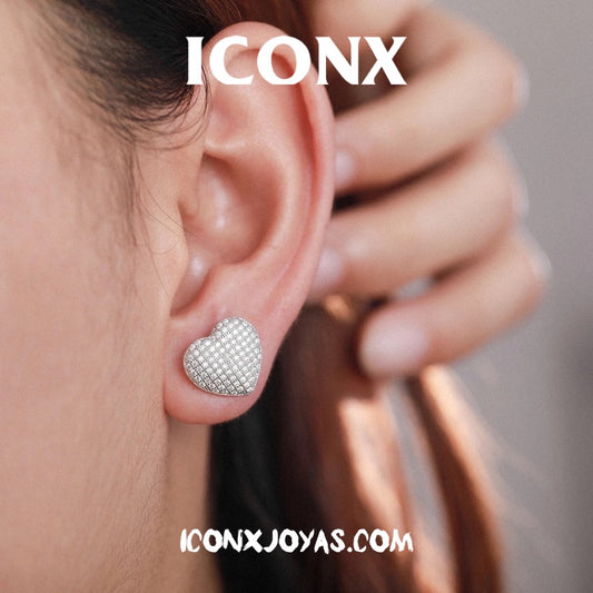 ARETES CORAZÓN DIAMANTES 4HER