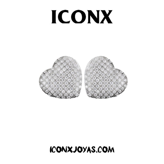 ARETES CORAZÓN DIAMANTES 4HER